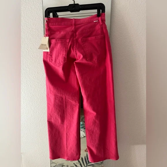 MOTHER The Mid Rise Maven Flood in Play Date. Vibrant Pink Denim. So cute 💗💗💗💗 - Picture 9 of 10